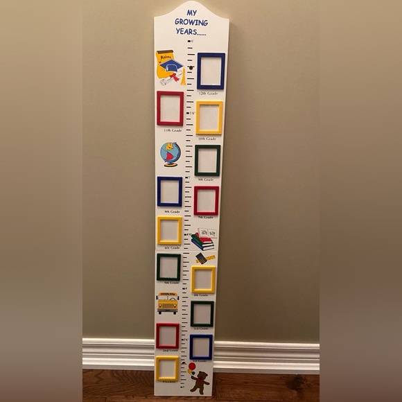 Never Used Vintage Growth Chart:  Wall Hanging with Photo Frames - Picture 4 of 4